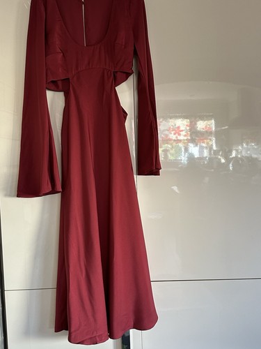 Asos design burgundy satin cut - asos,