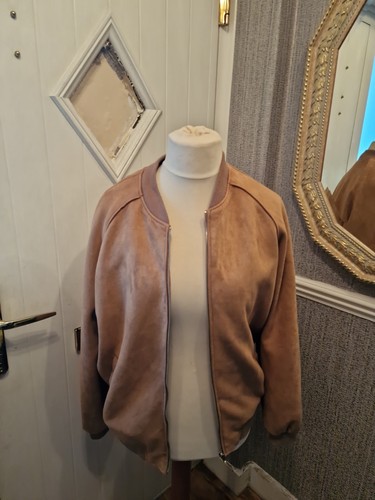 Ladies faux suede tan zip - tan,