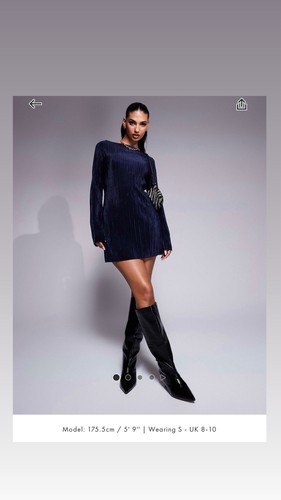 Asos blue plisse angel - , long