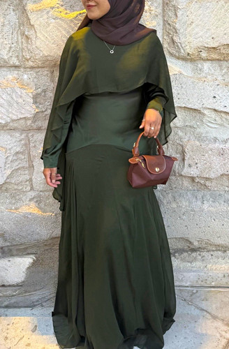 Asos design green - chiffon, cape