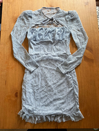 Asos grey floral lace neck - asos,
