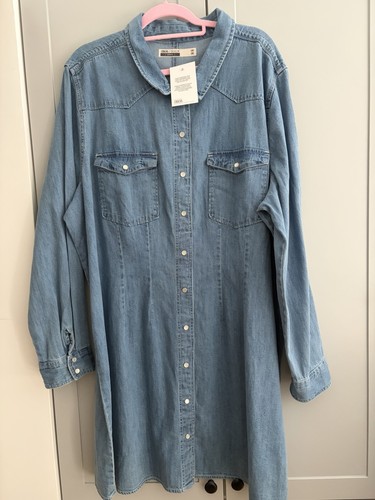 Asos midi denim dress size - denim,