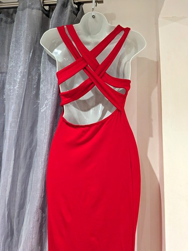 Asos red bodycon midi - bodycon, dress