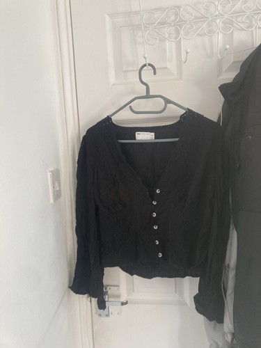 Ladies petite black - black, button
