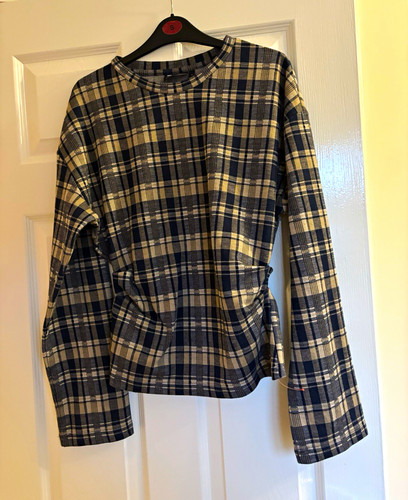 Asos womens blue beige plaid - blue,