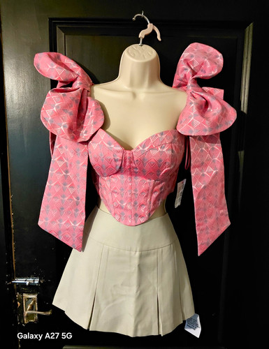 Bnwt asos luxe pink geometric - pink,