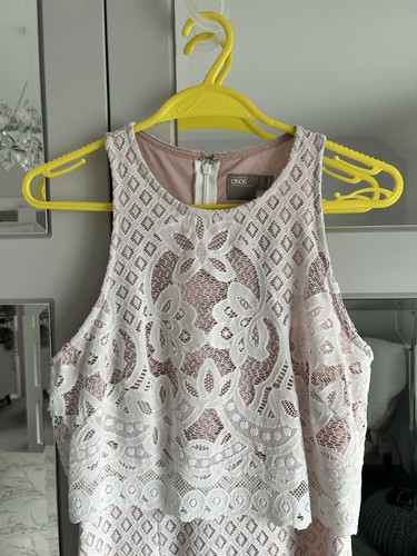 White lace effect with blush - white,