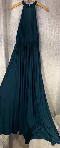 Asos green pleated halter - green, neck