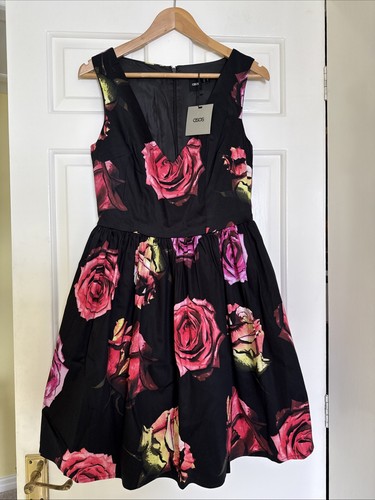 Asos black sleeveless - black, floral