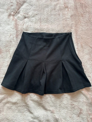 Black mini skater - black, skirt,