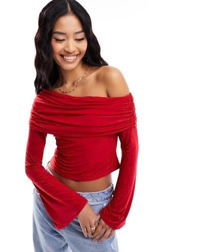 Asos red bardot off - asos,