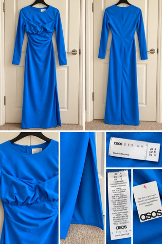 Asos design blue ruched - blue, long