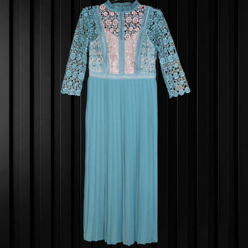 Asos size teal pleat dress - size,